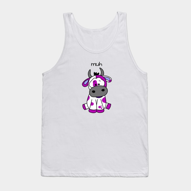 purple Cow Muh Doodle Tank Top by Hispaniola-Fineart